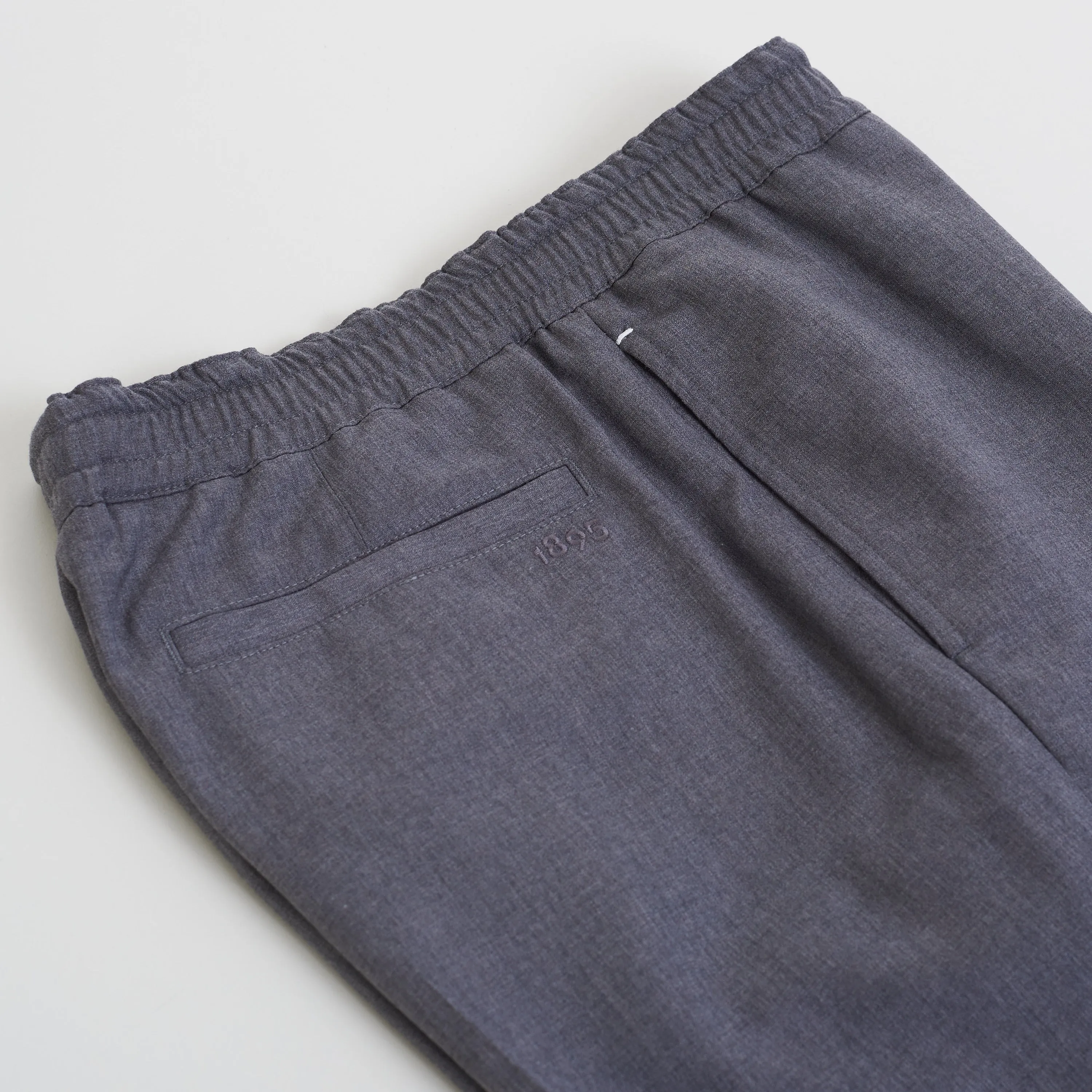 Drawstring Trousers In Grey Double Face Wool