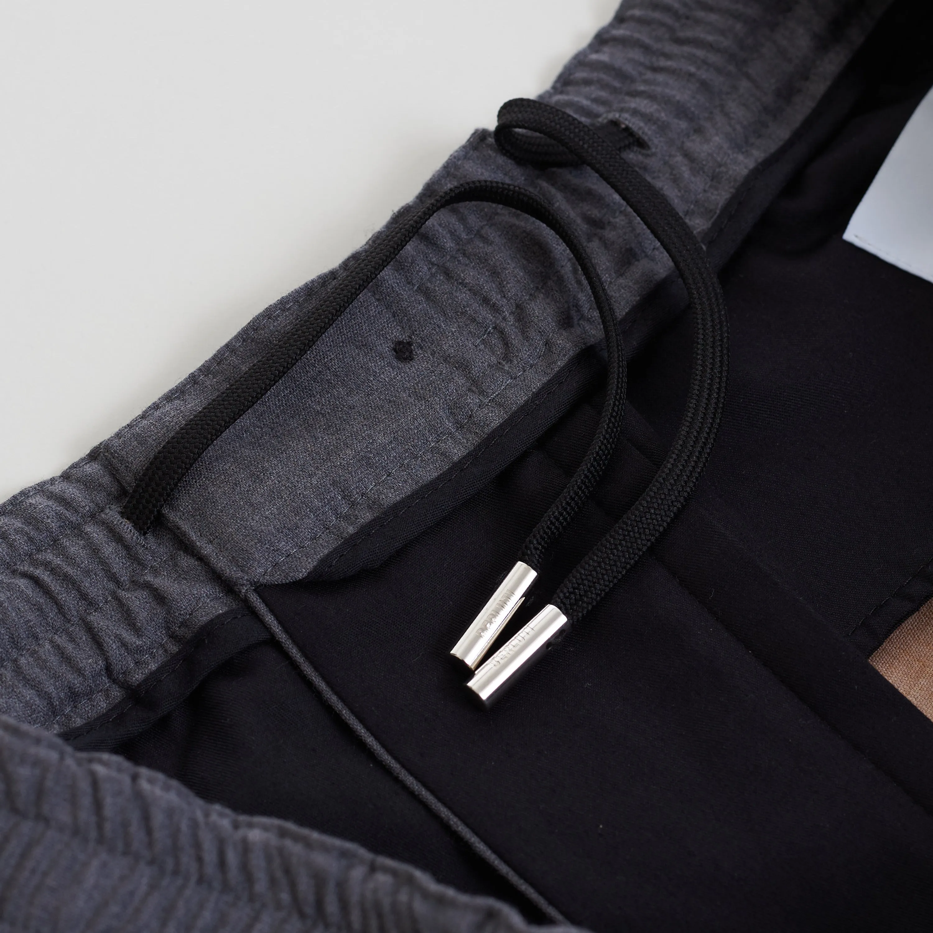 Drawstring Trousers In Grey Double Face Wool