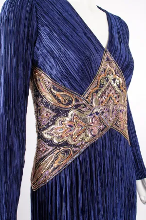 Embellished Waist Pleated Gown