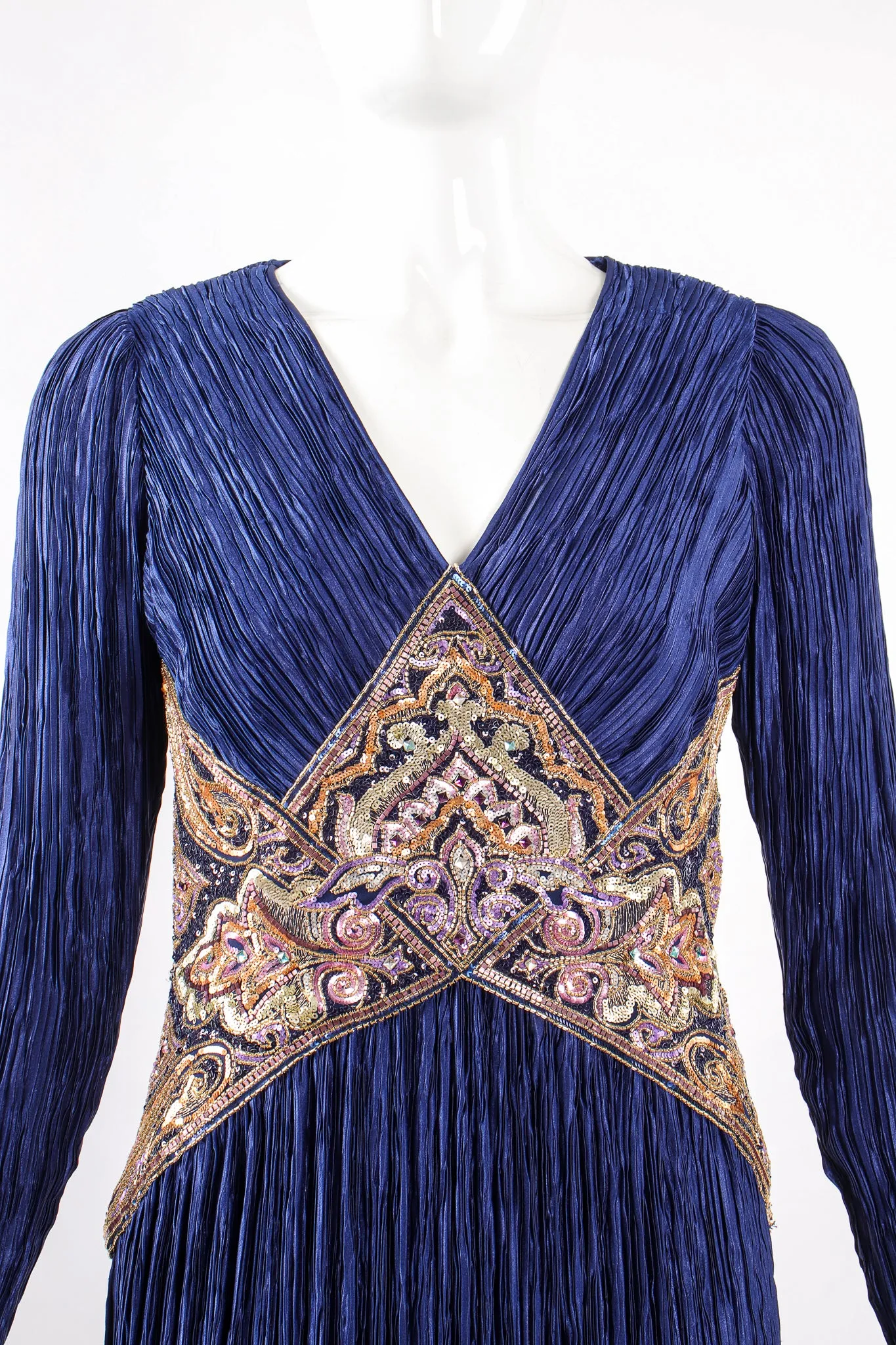 Embellished Waist Pleated Gown