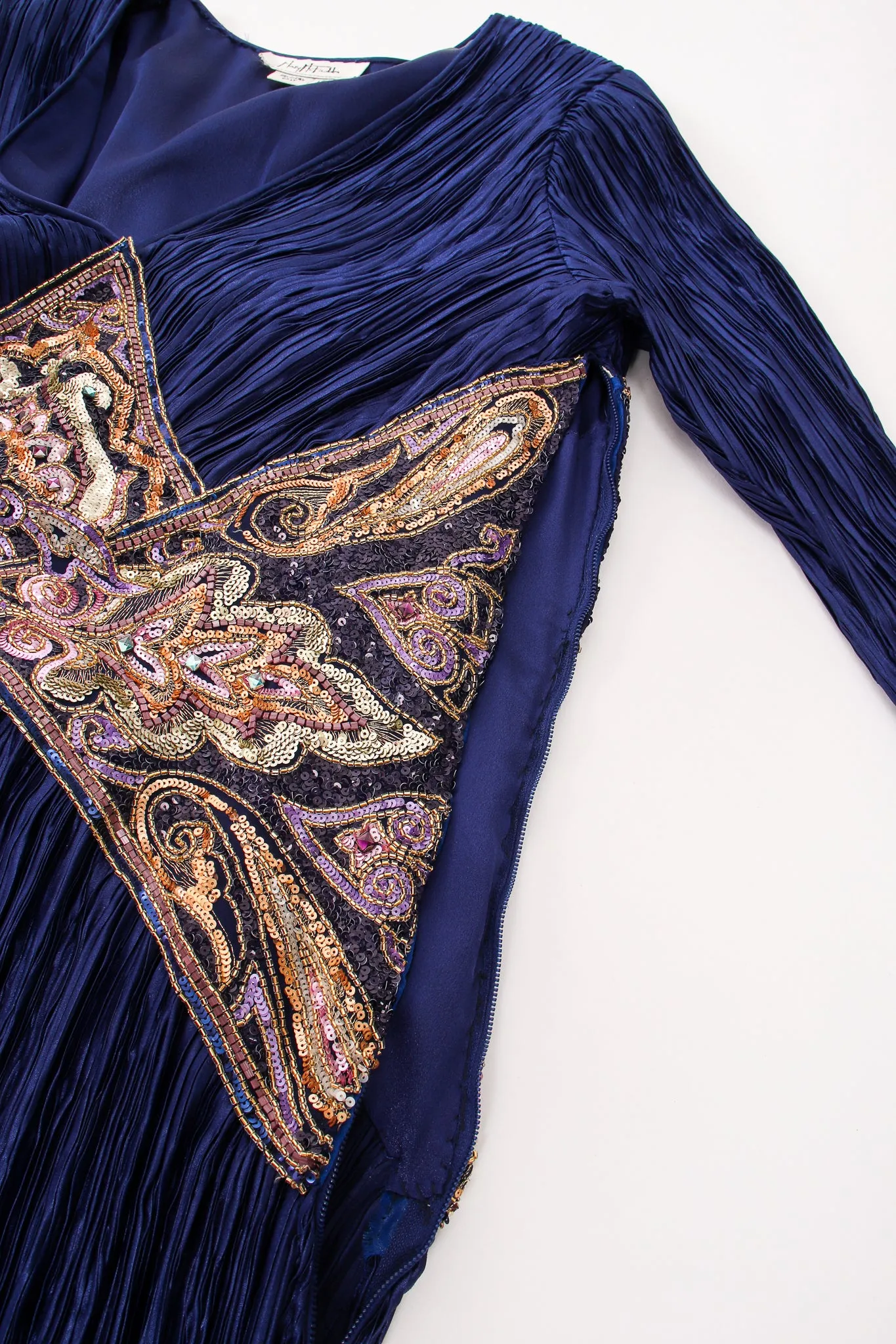 Embellished Waist Pleated Gown