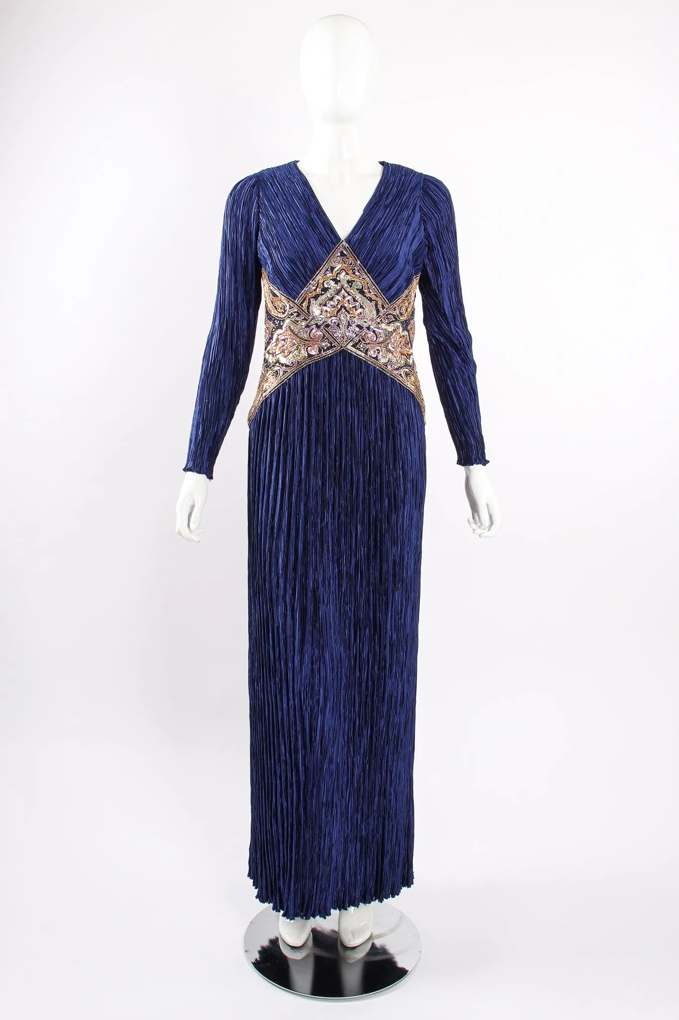 Embellished Waist Pleated Gown