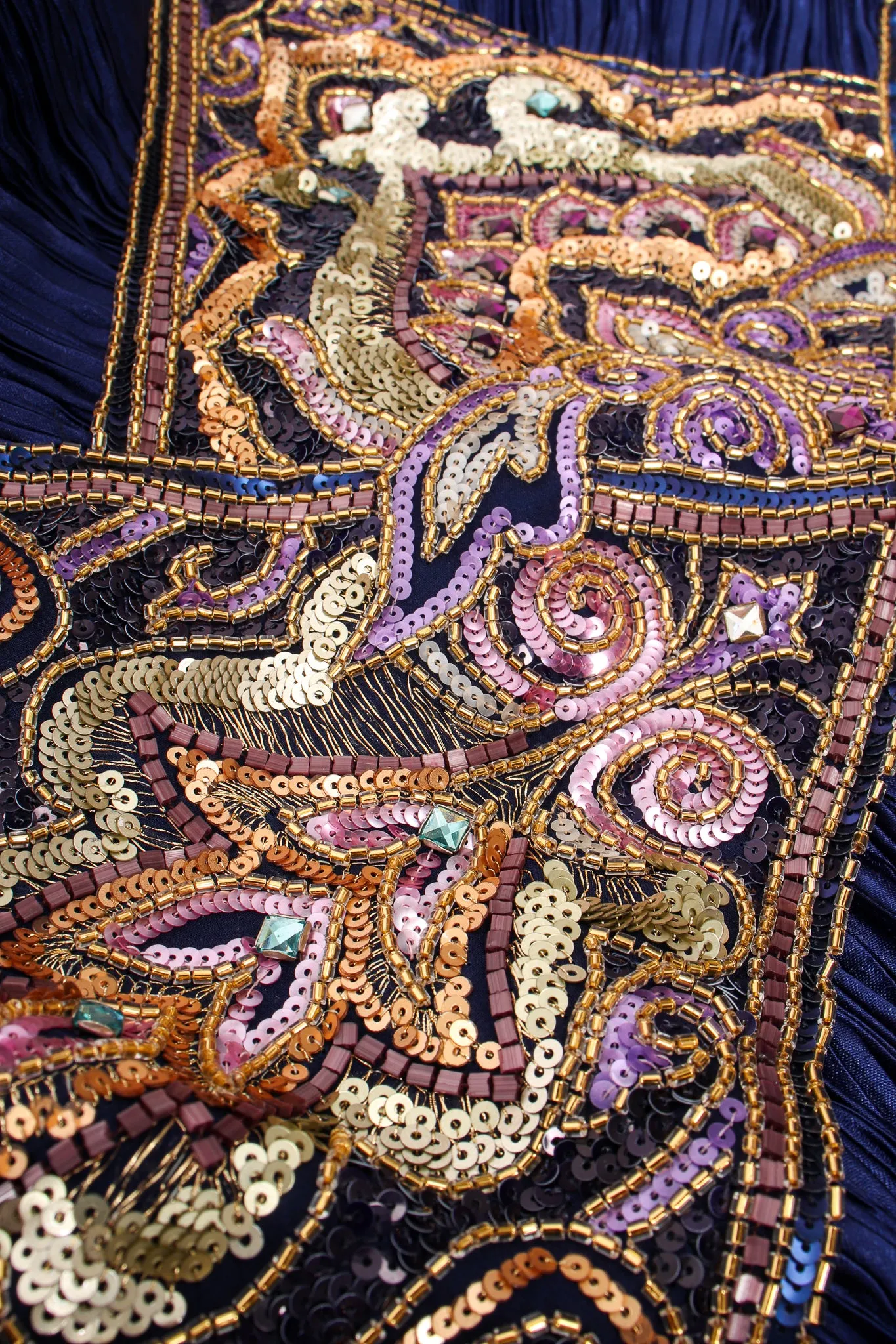 Embellished Waist Pleated Gown
