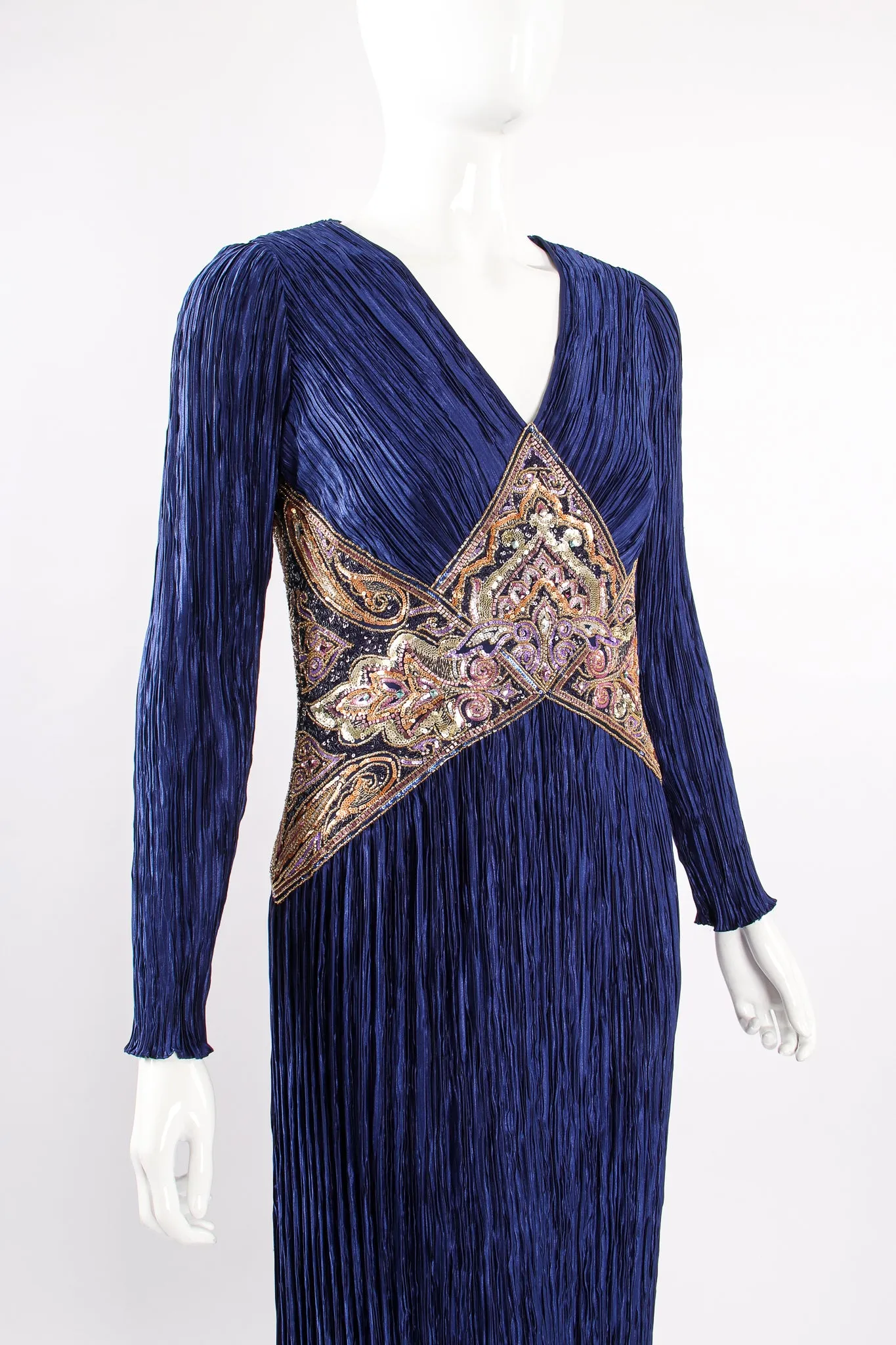 Embellished Waist Pleated Gown