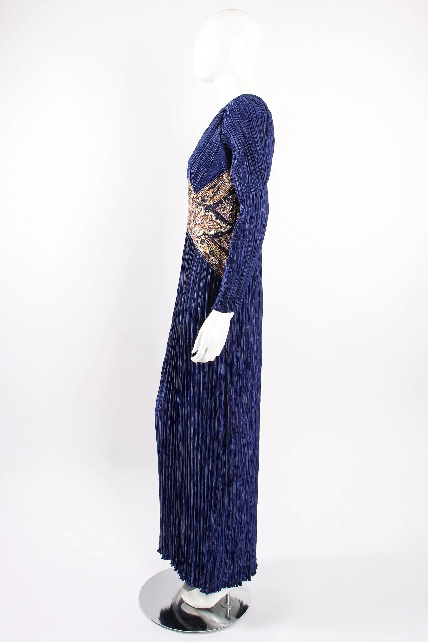 Embellished Waist Pleated Gown