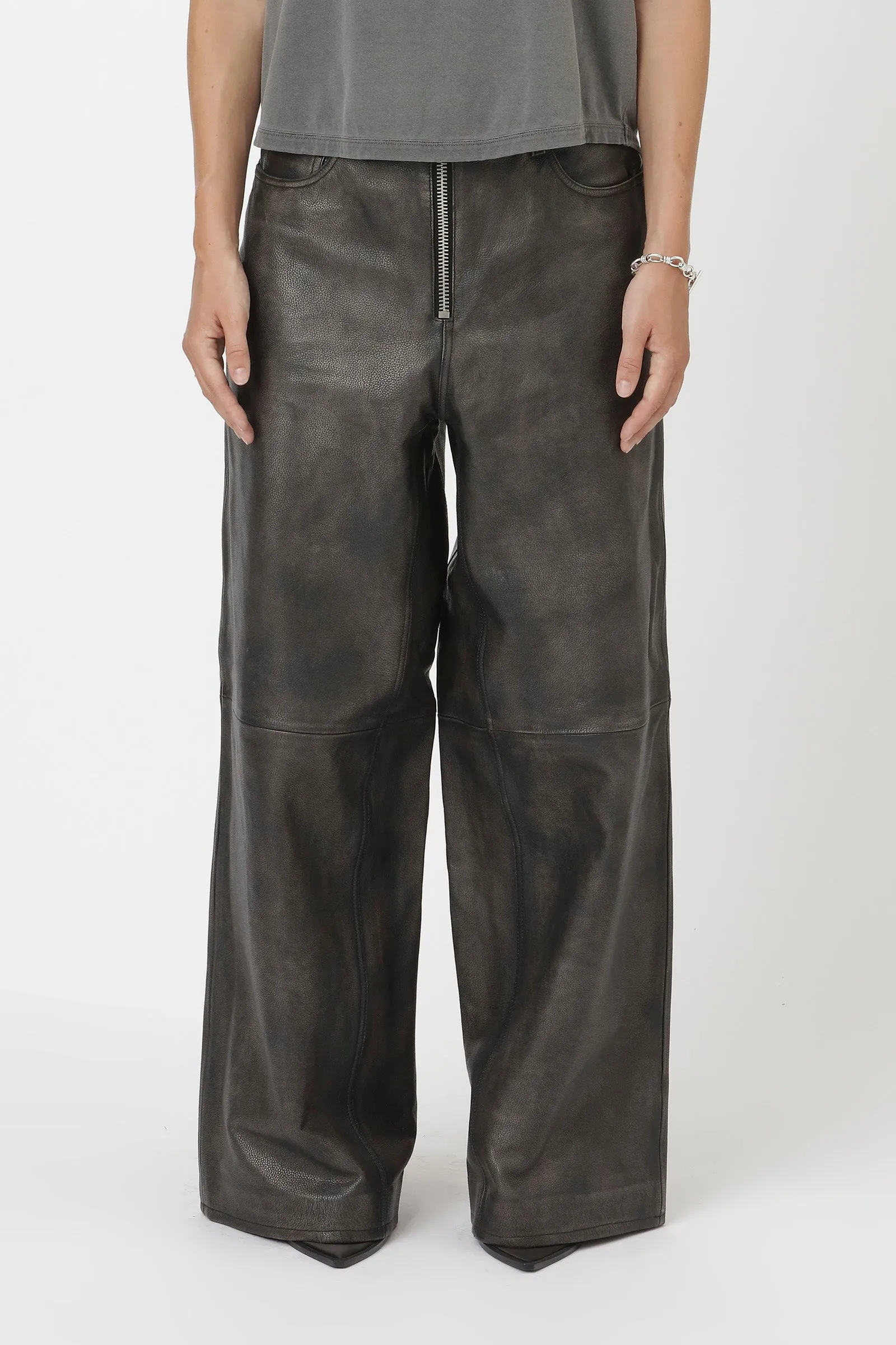 Emerie Zip Leather - Black