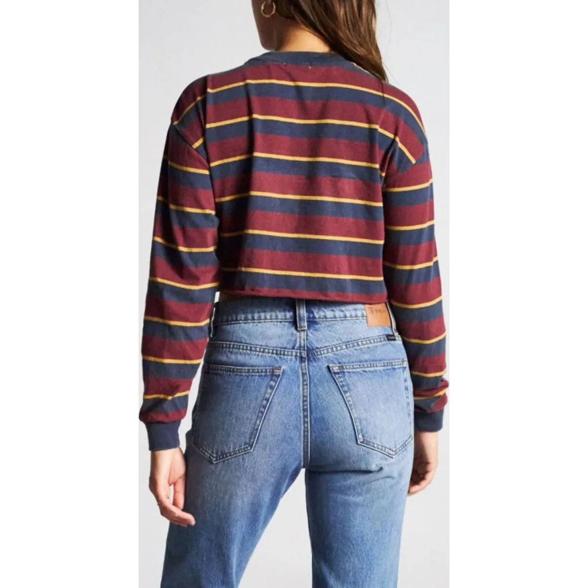 EMILY L/S CROP TEE - NAVY