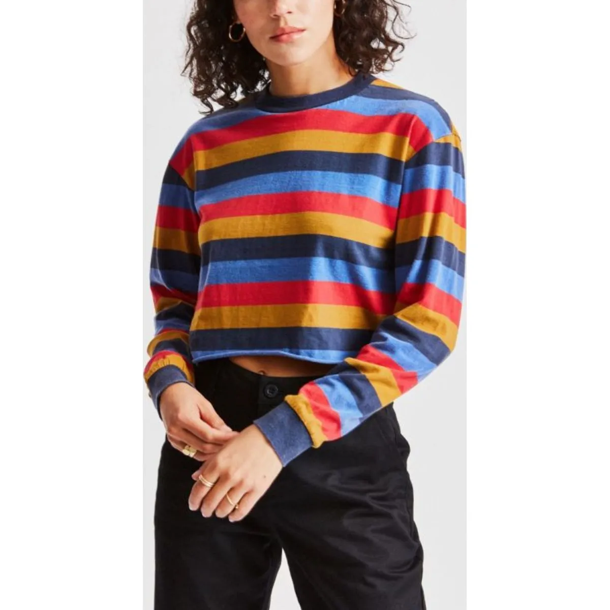 EMILY L/S CROP TEE - NAVY