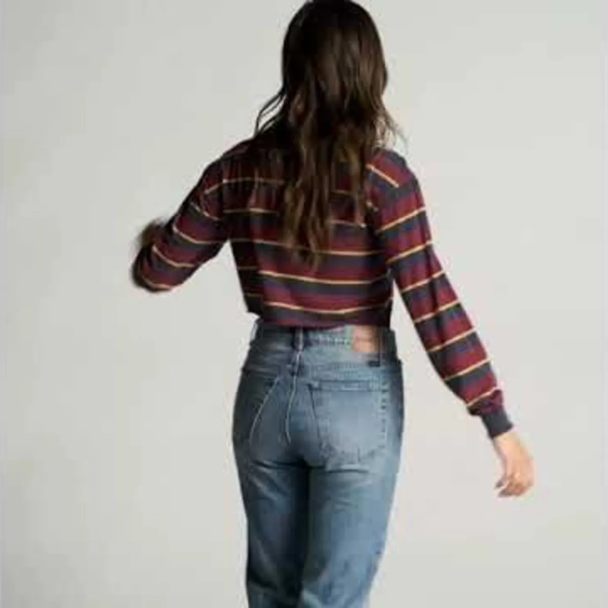 EMILY L/S CROP TEE - NAVY