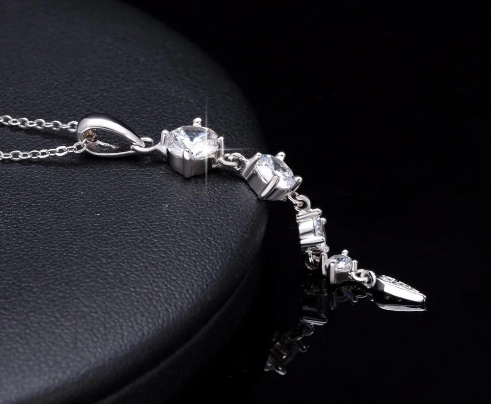Ethnic 925 Sterling Silver Long Leaf Shape Women's Pendant Necklace