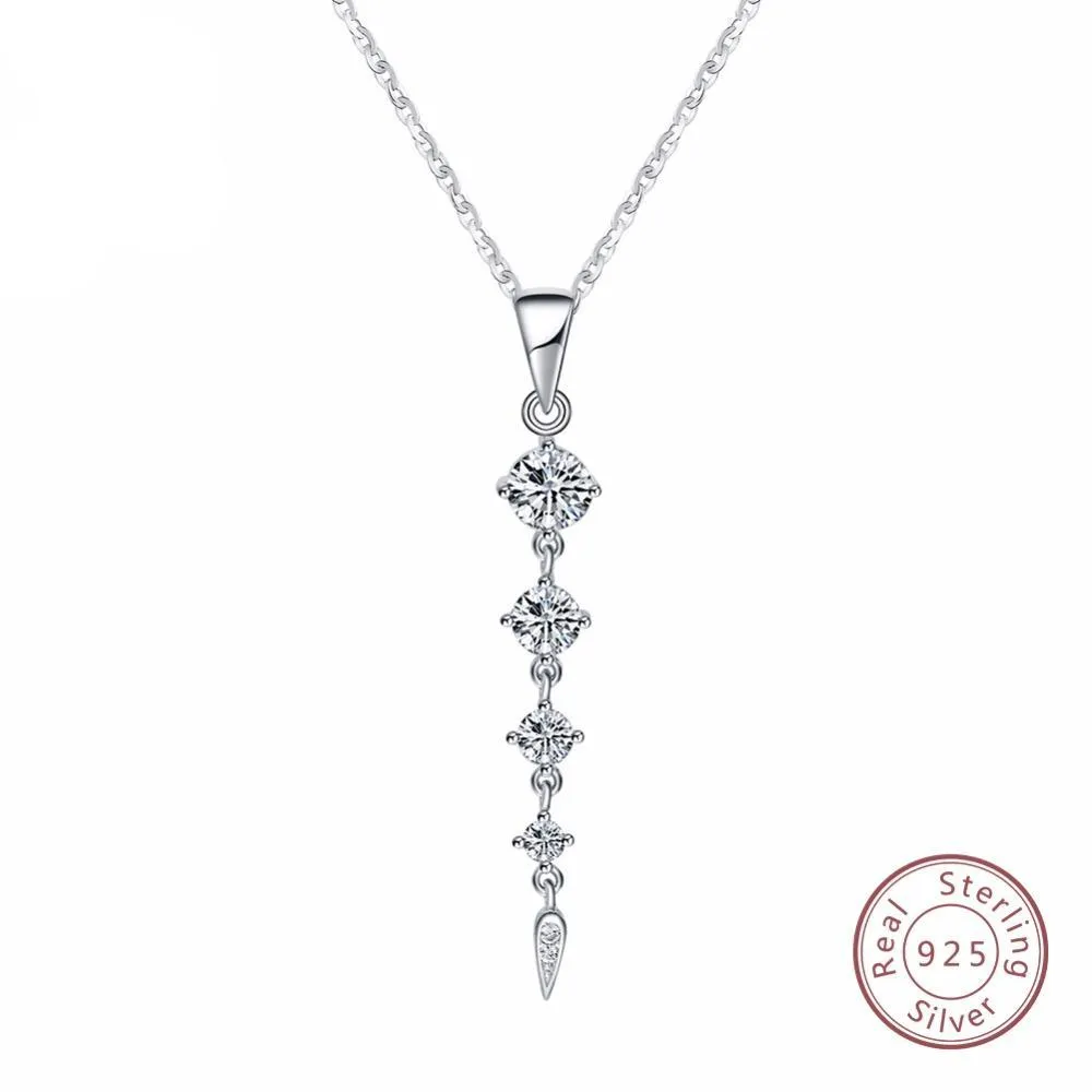 Ethnic 925 Sterling Silver Long Leaf Shape Women's Pendant Necklace
