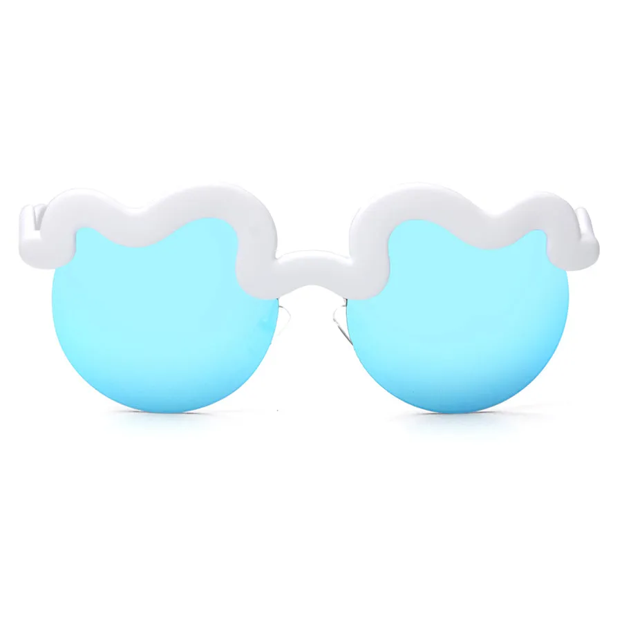 Fashion Women's Semi-Rimless Summer Sunglasses -White Blue,Orange Gray,Pink Gray,Black,Yellow Silver
