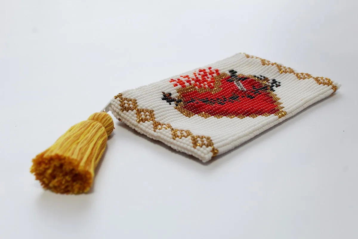 Glass Bead Coin Purse - CORAZÓN PARTÍO