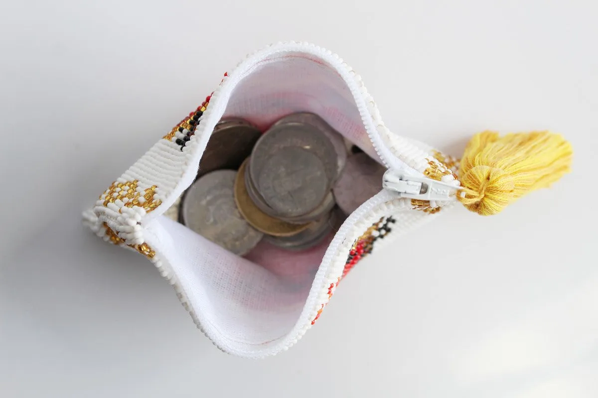 Glass Bead Coin Purse - CORAZÓN PARTÍO
