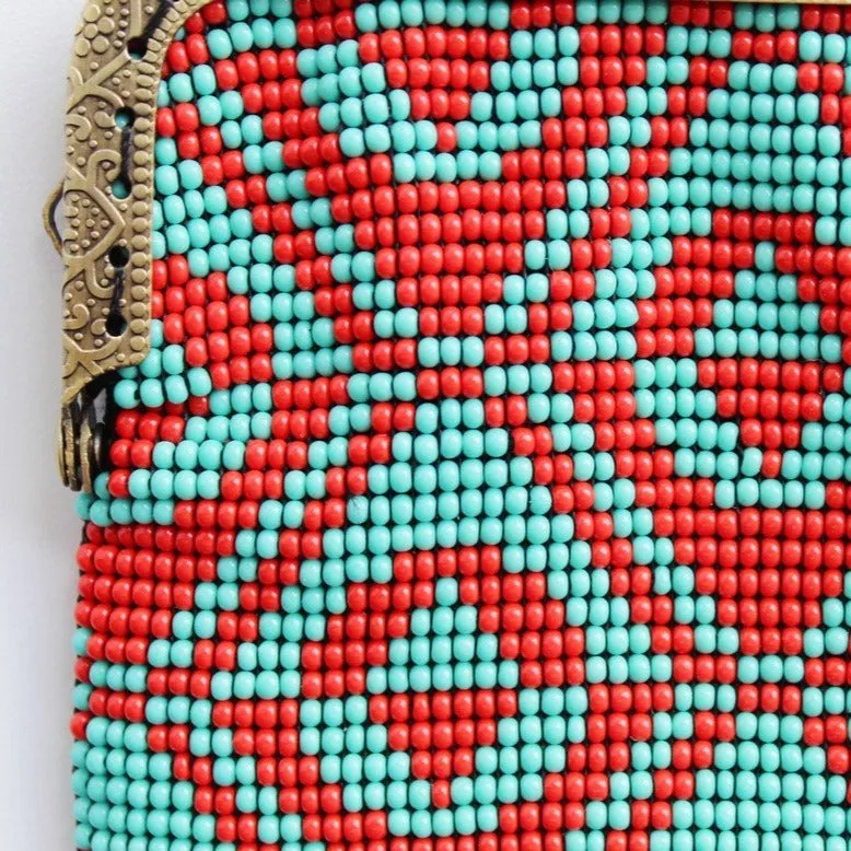 Glass Bead Coin Purse Metal Frame - TEEPEE