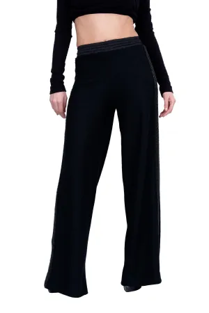Glass Beaded Side-Stripe Pants