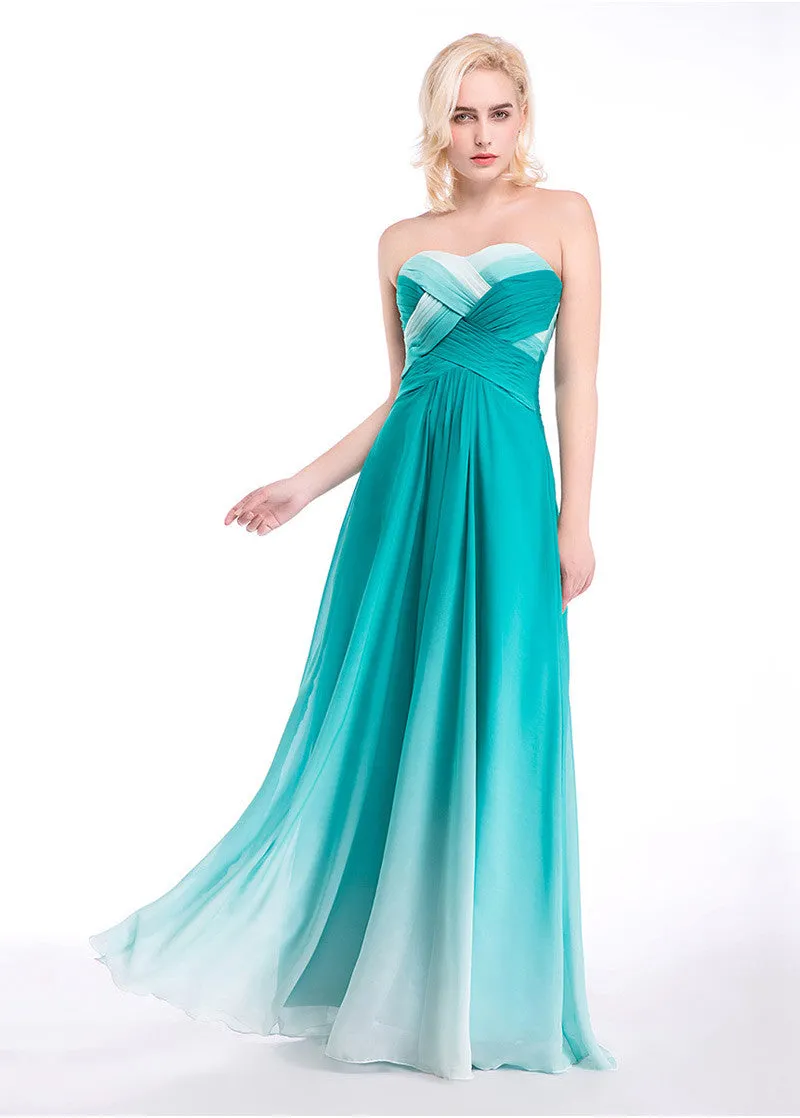 Gradient Chiffon Prom Dresses