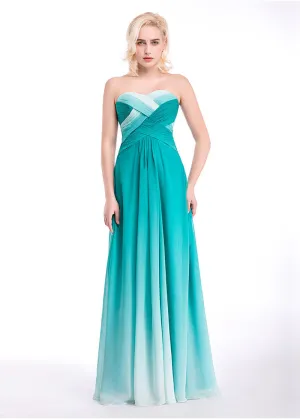 Gradient Chiffon Prom Dresses