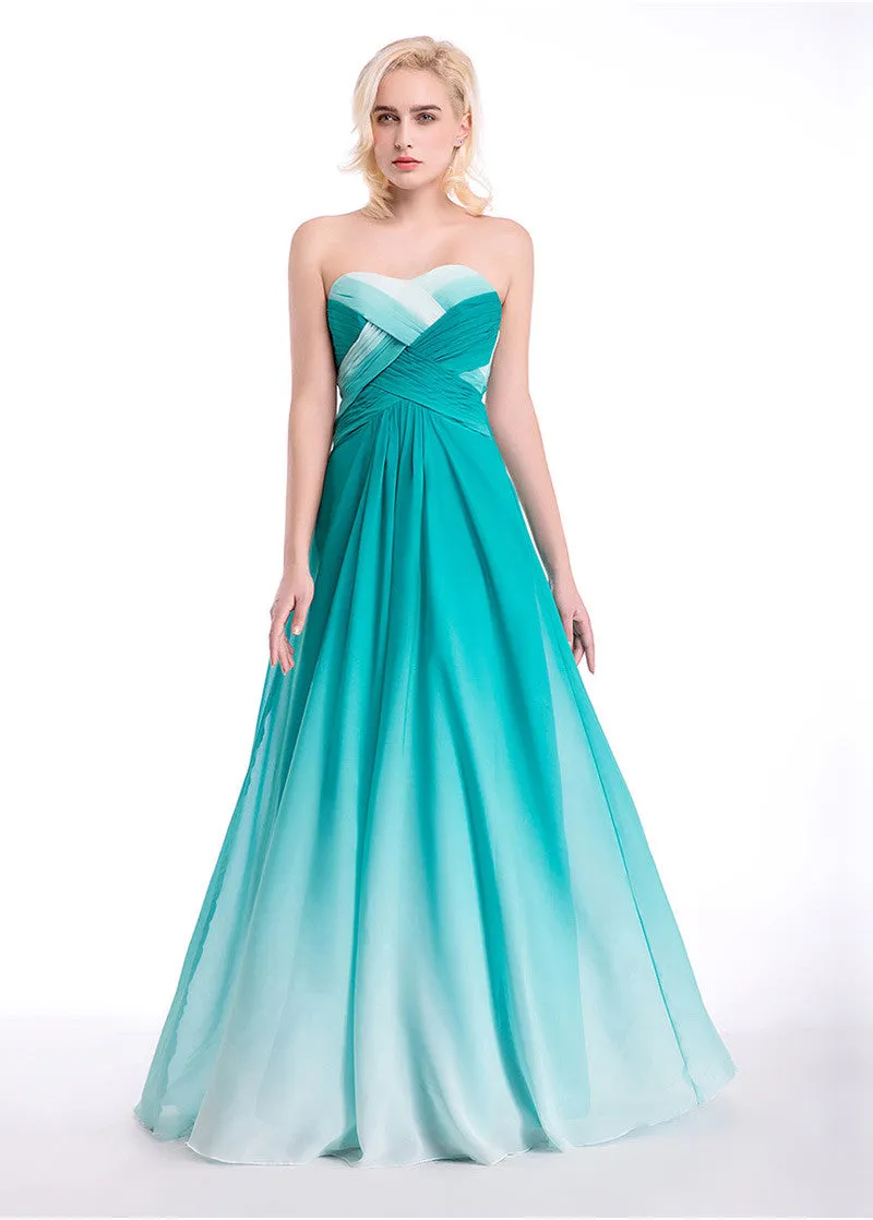 Gradient Chiffon Prom Dresses