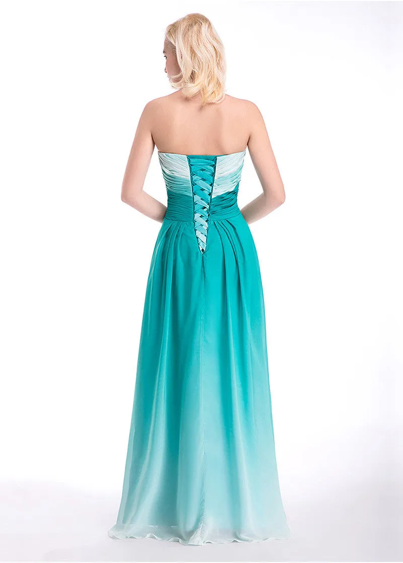 Gradient Chiffon Prom Dresses