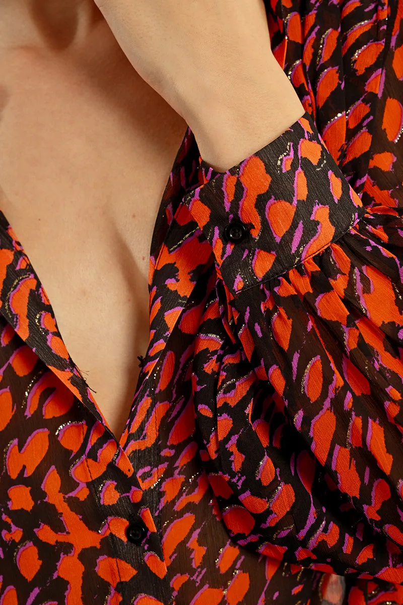 Graphic Voile Blouse