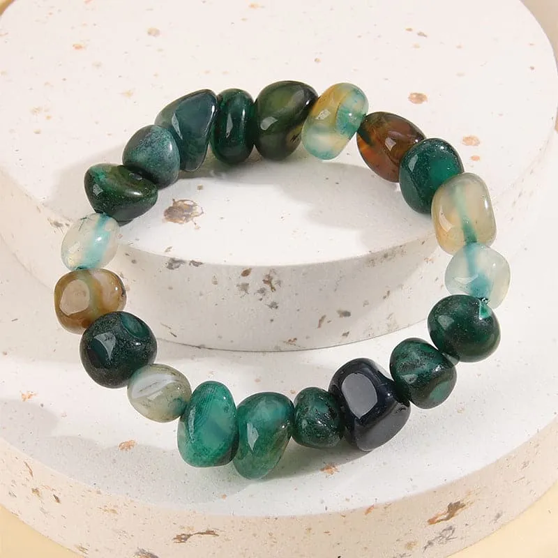 Green & Brown Quartz Stretch Bracelet