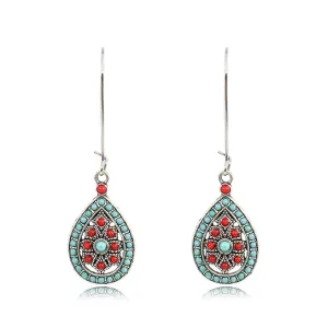 Green & Red Teardrop Earrings