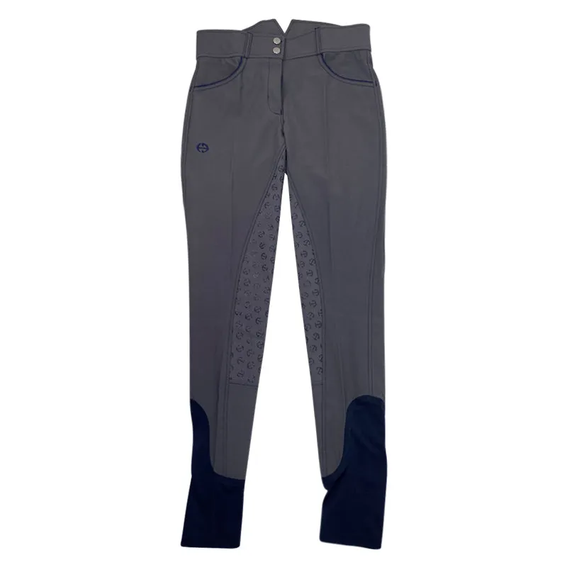 Halter Ego 'Perfection' Full Seat High Rise Breeches in Charcoal/Navy Piping - Women's 23/24
