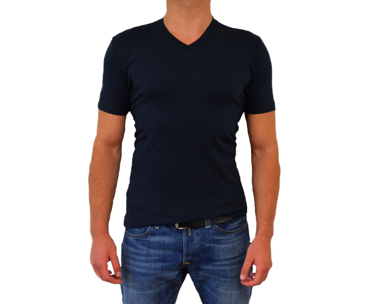 Indestructible V-Neck Tee Short Sleeve in Navy