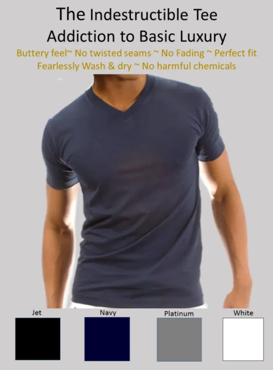 Indestructible V-Neck Tee Short Sleeve in Navy