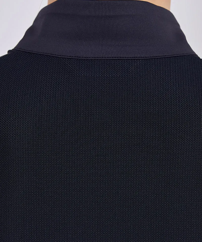 J.Jane Mesh Sleeve Cropped Jacket - Black
