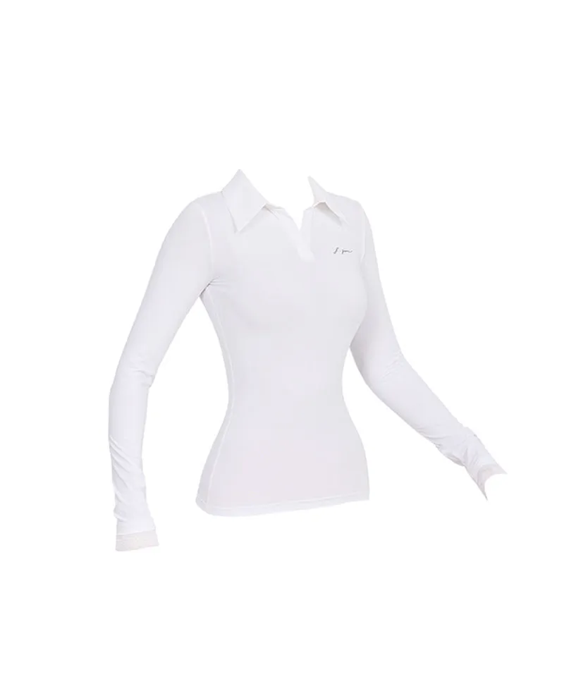 J.Jane Open Collar Cooling T-Shirt - White