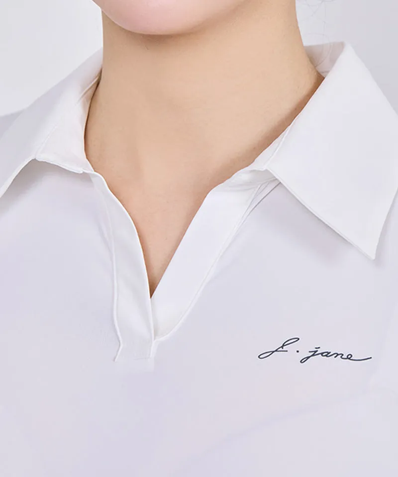 J.Jane Open Collar Cooling T-Shirt - White