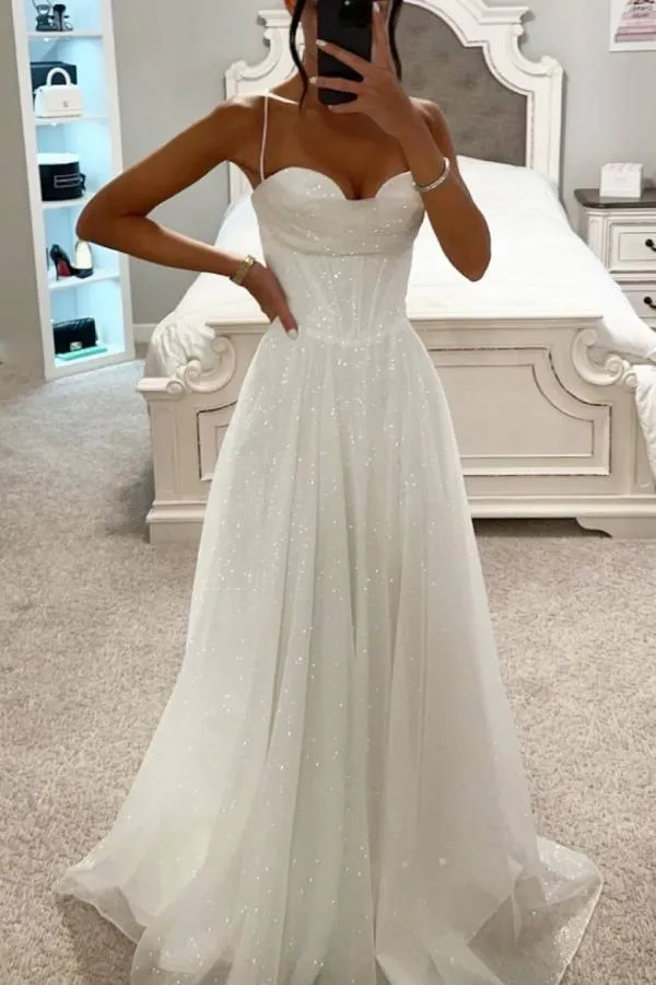 LACE UP GLITTER BALL GOWN