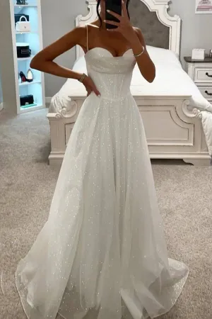 LACE UP GLITTER BALL GOWN