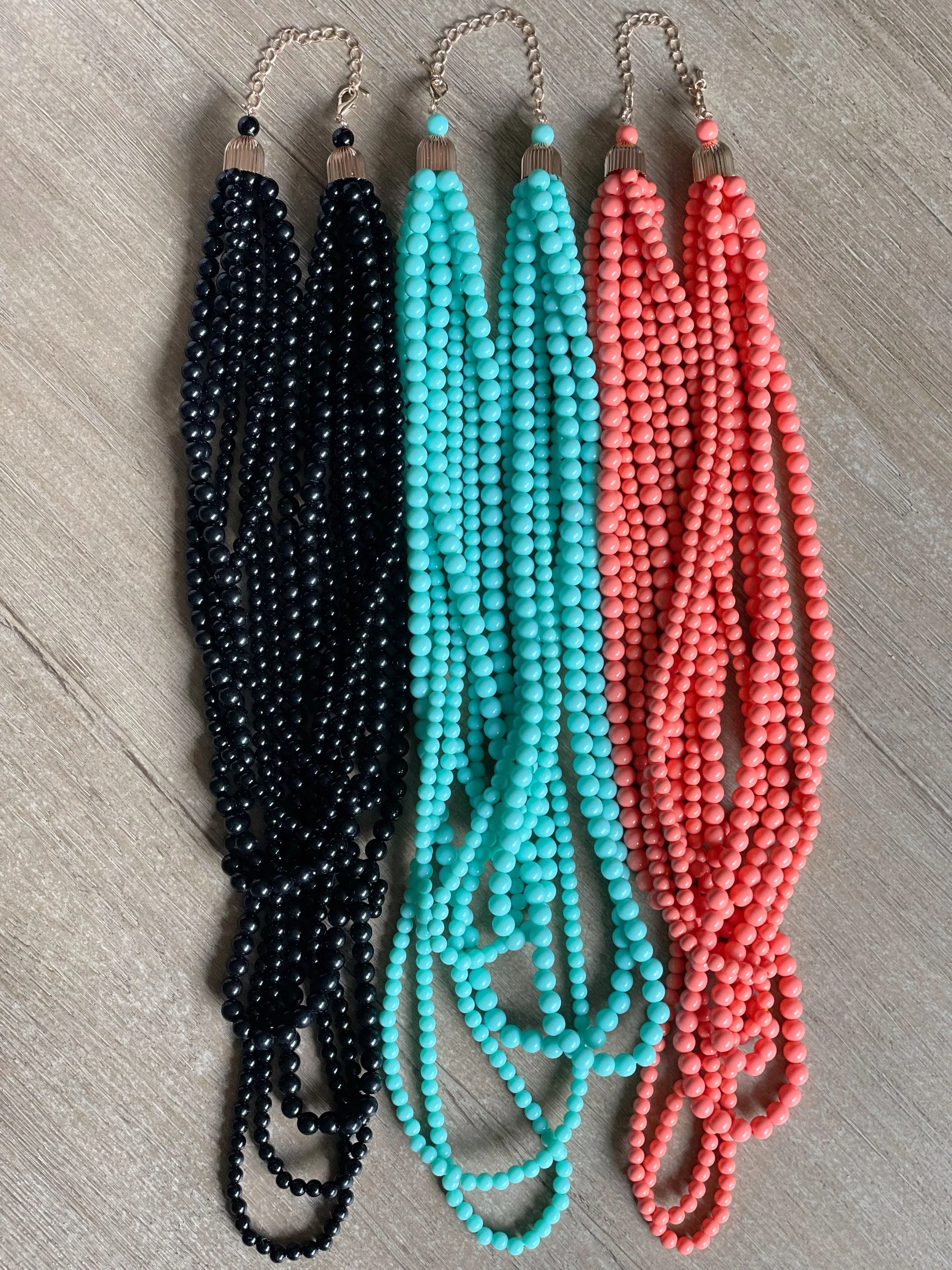 Layered Beaded Necklace -- 3 Colors!