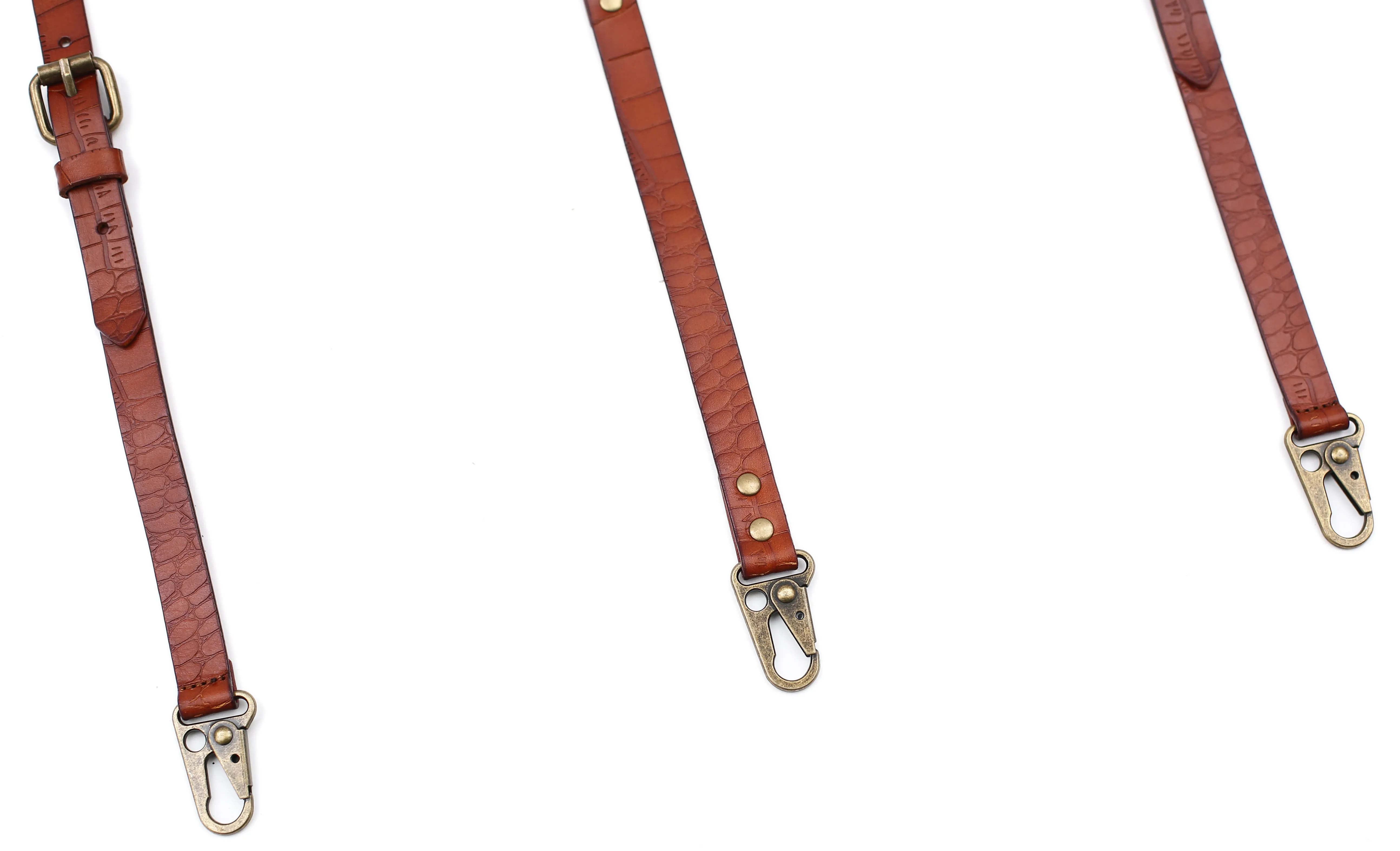 Leather Suspenders for Men Genuine Leather Y Back Adjustable Suspenders with Hooks Groomsmen Gift