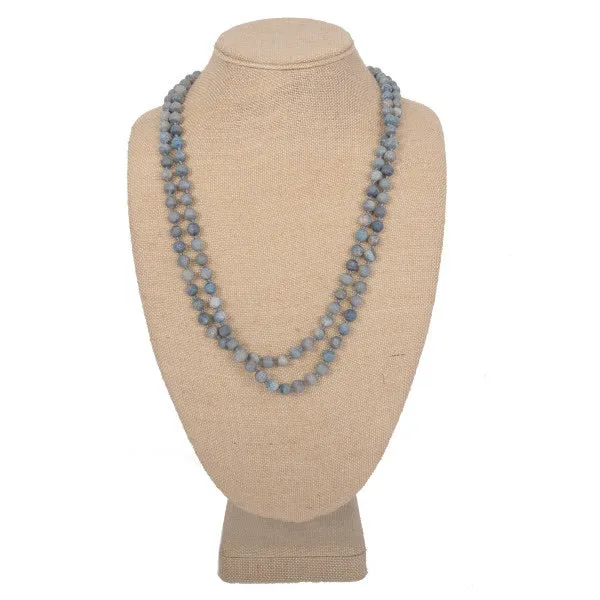 Long layered stone necklace