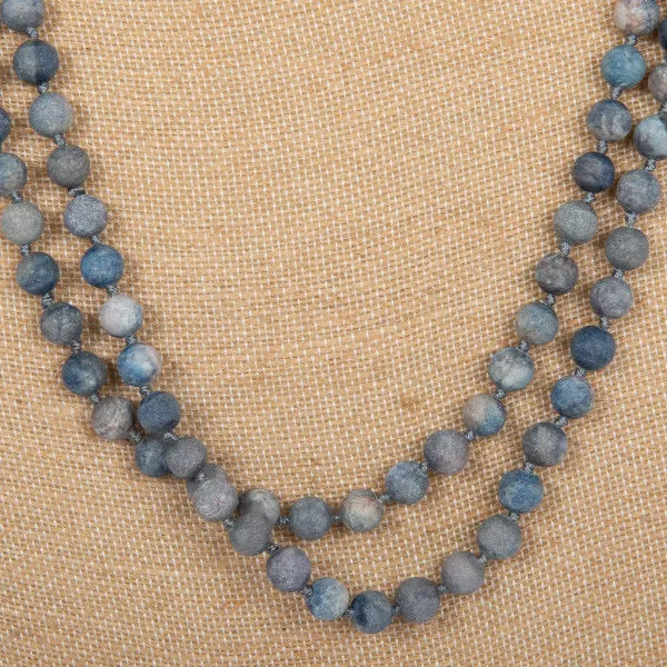 Long layered stone necklace