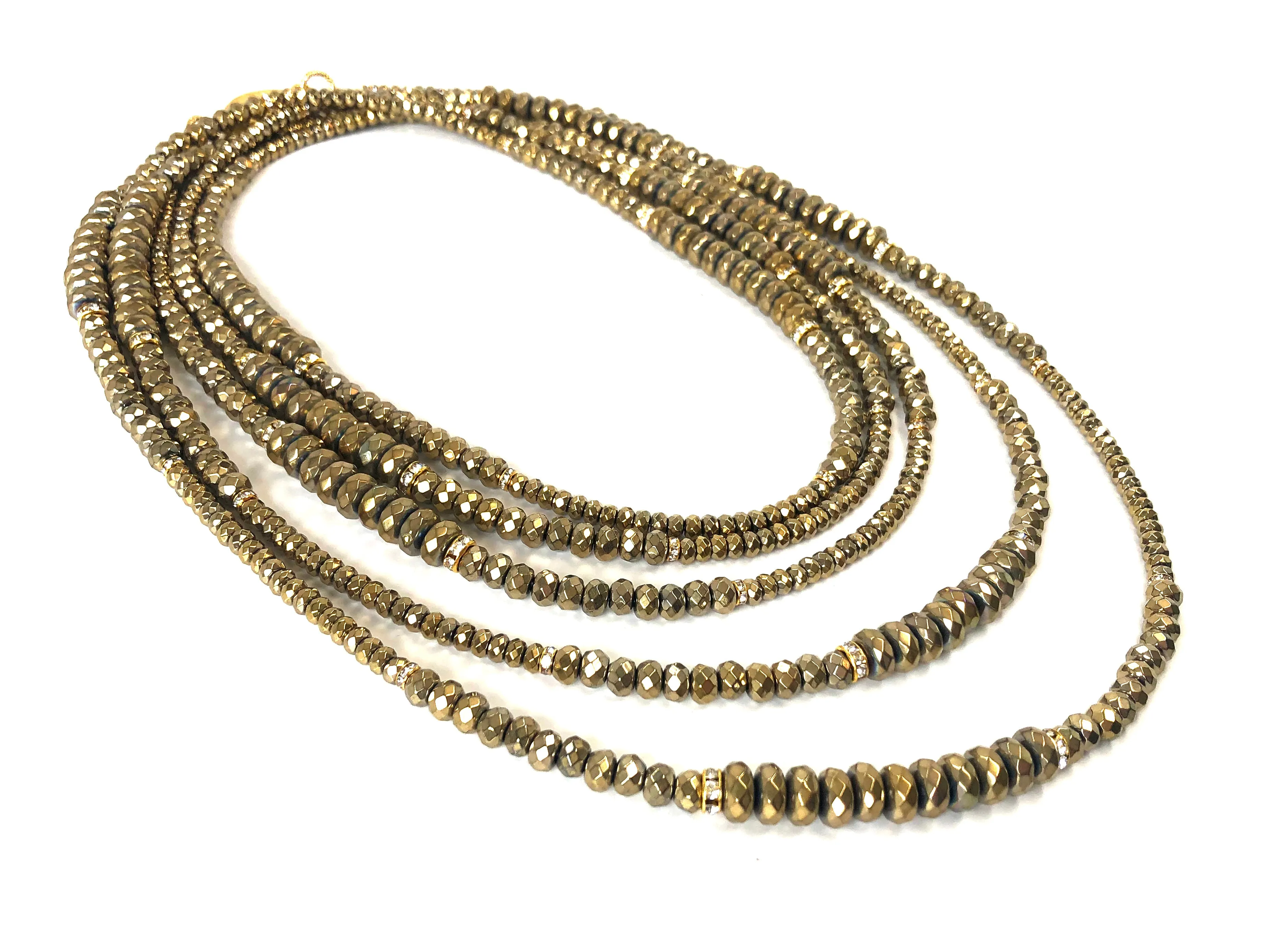 Lori Gold Hematite Opera Necklace