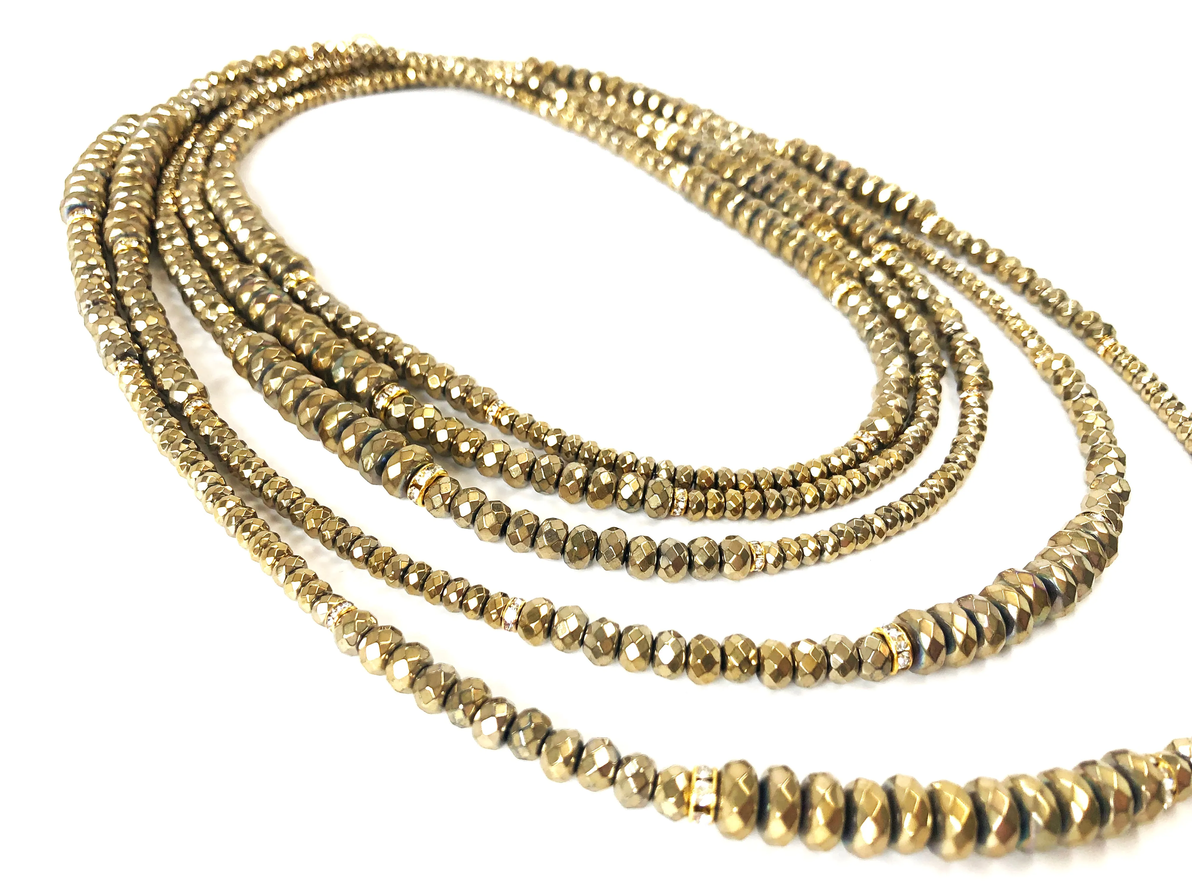 Lori Gold Hematite Opera Necklace