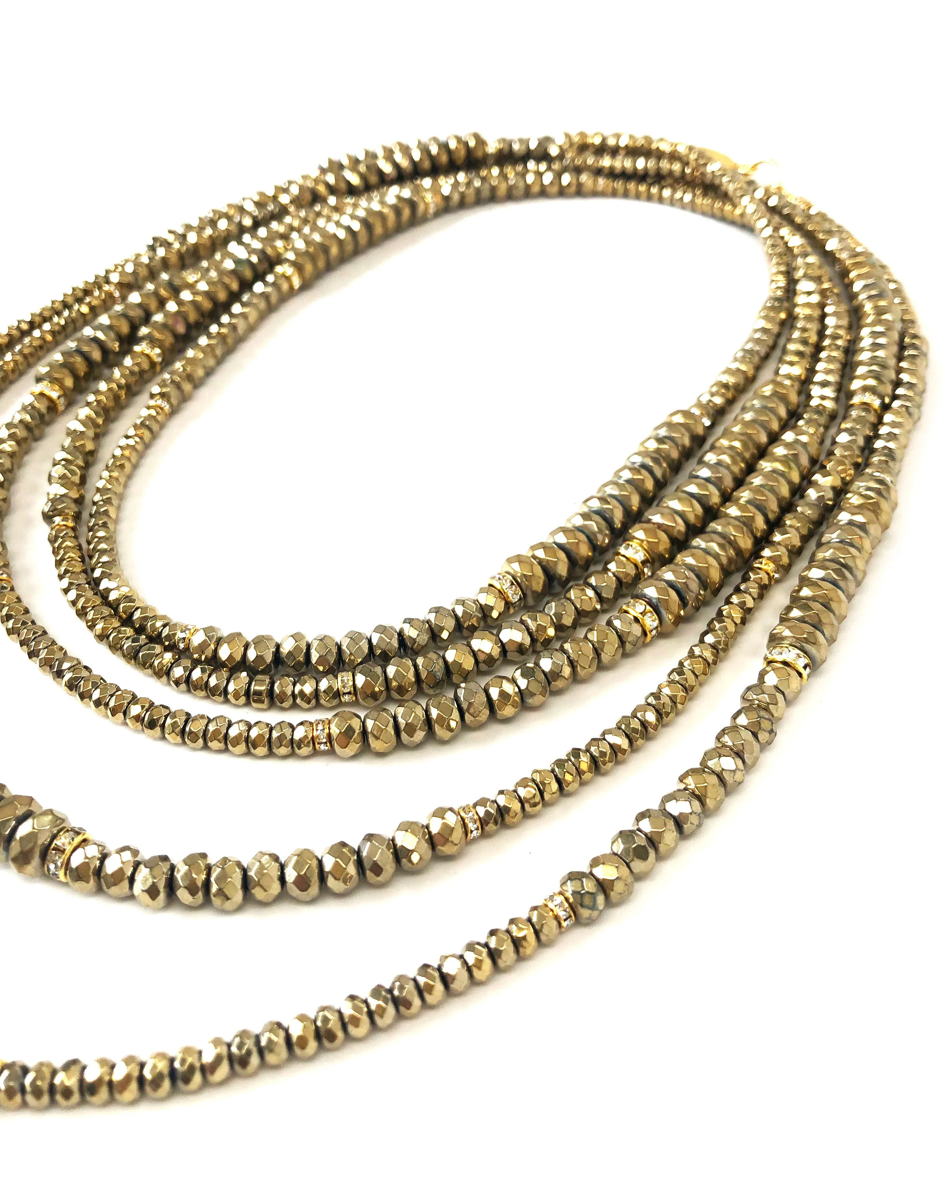 Lori Gold Hematite Opera Necklace