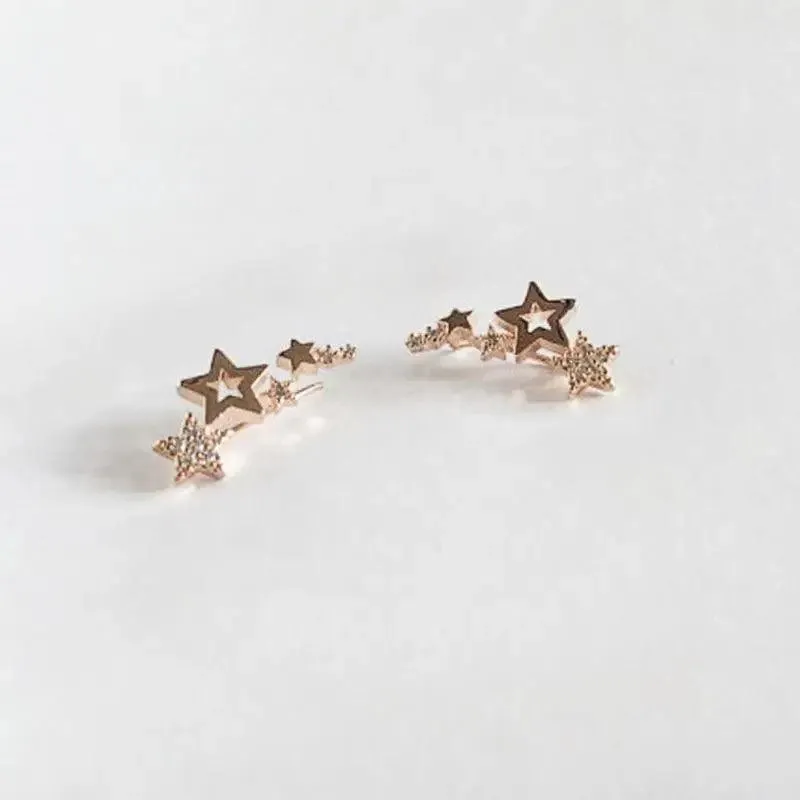 Luxury Modern Sparkling White Zircon Exquisite Simple And Stylish Star Drop Women's Earrings Versatile Female Earring Fashion Jewelry
