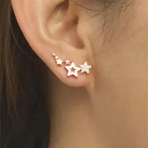 Luxury Modern Sparkling White Zircon Exquisite Simple And Stylish Star Drop Women's Earrings Versatile Female Earring Fashion Jewelry