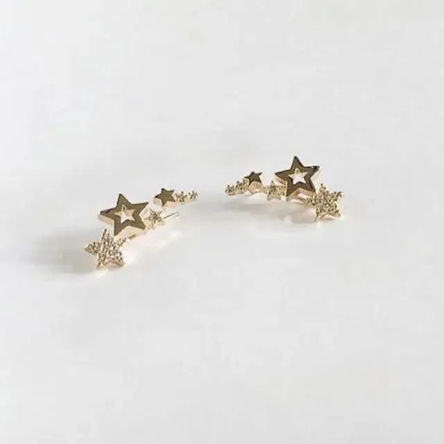 Luxury Modern Sparkling White Zircon Exquisite Simple And Stylish Star Drop Women's Earrings Versatile Female Earring Fashion Jewelry