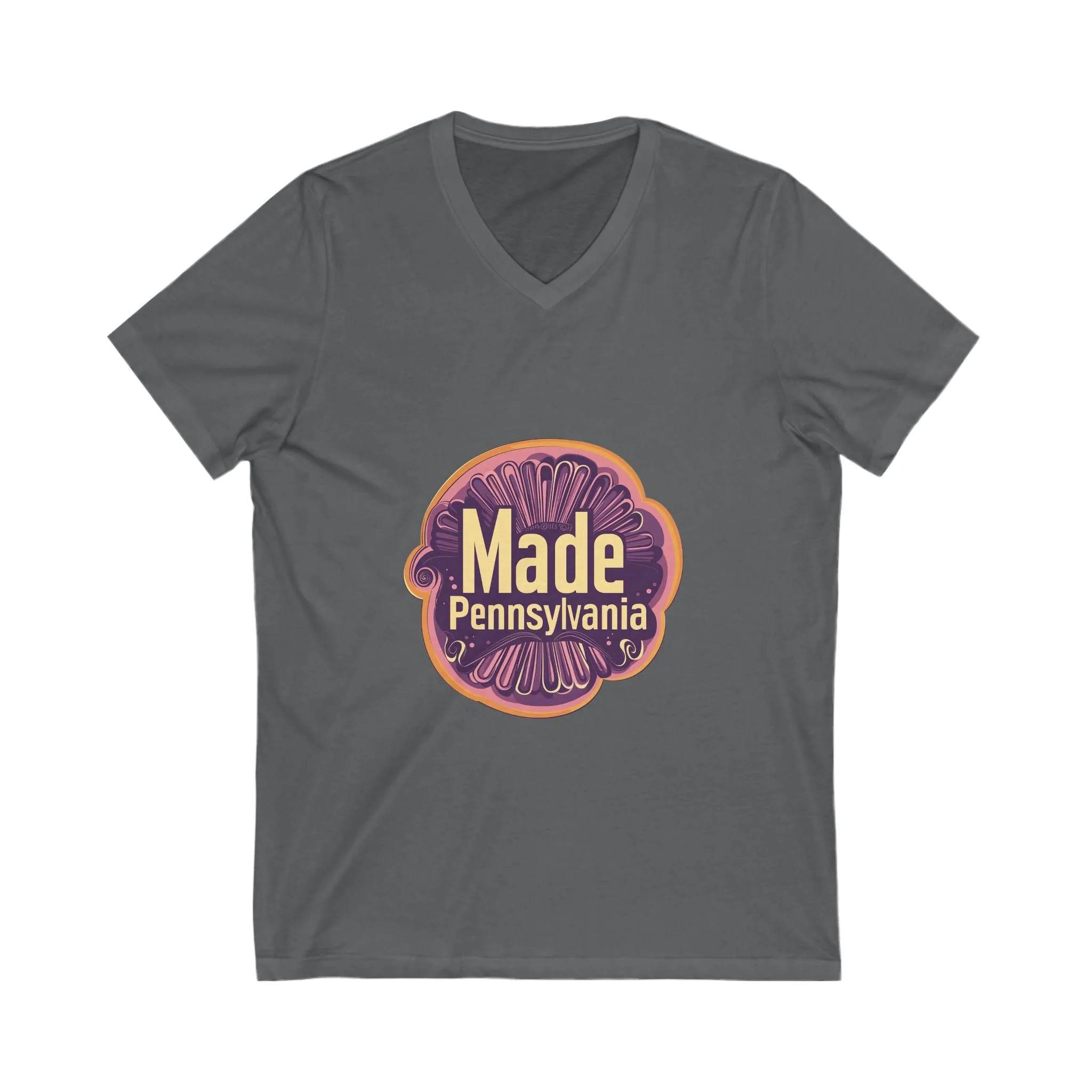 Made in Pennsylvania V-Neck T-Shirt | Vintage State Pride Design | Retro Local Unisex Tee