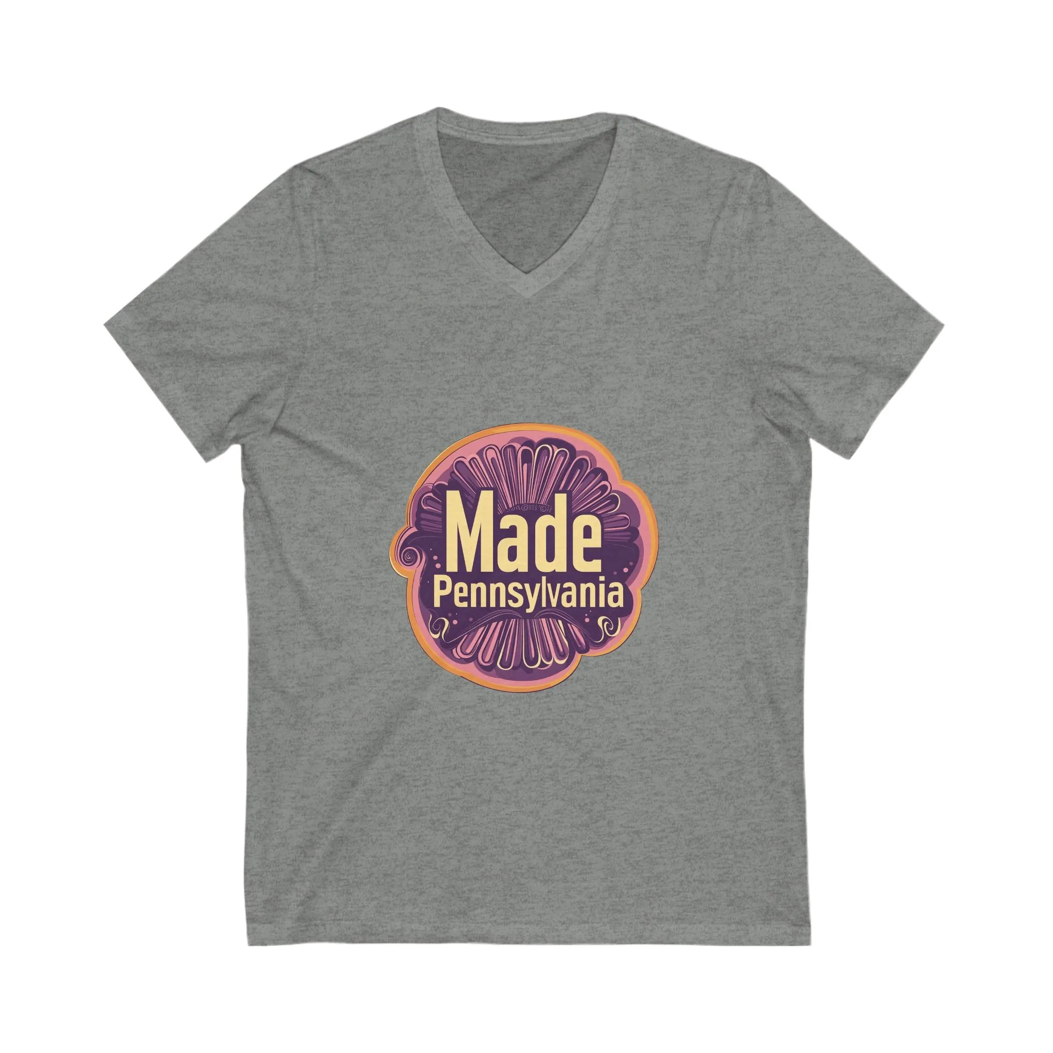Made in Pennsylvania V-Neck T-Shirt | Vintage State Pride Design | Retro Local Unisex Tee