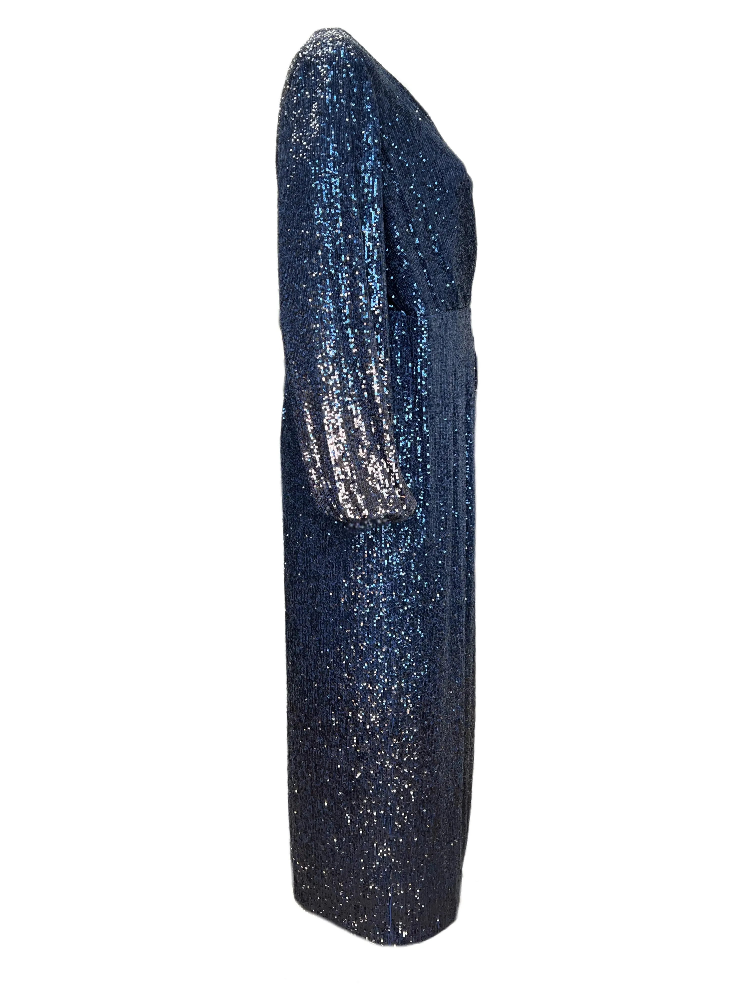 Marina Rinaldi Women's Navy Ducato Sequined Wrap Dress NWT