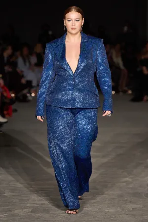 Matrix Blue Shimmer Wide Leg Trouser