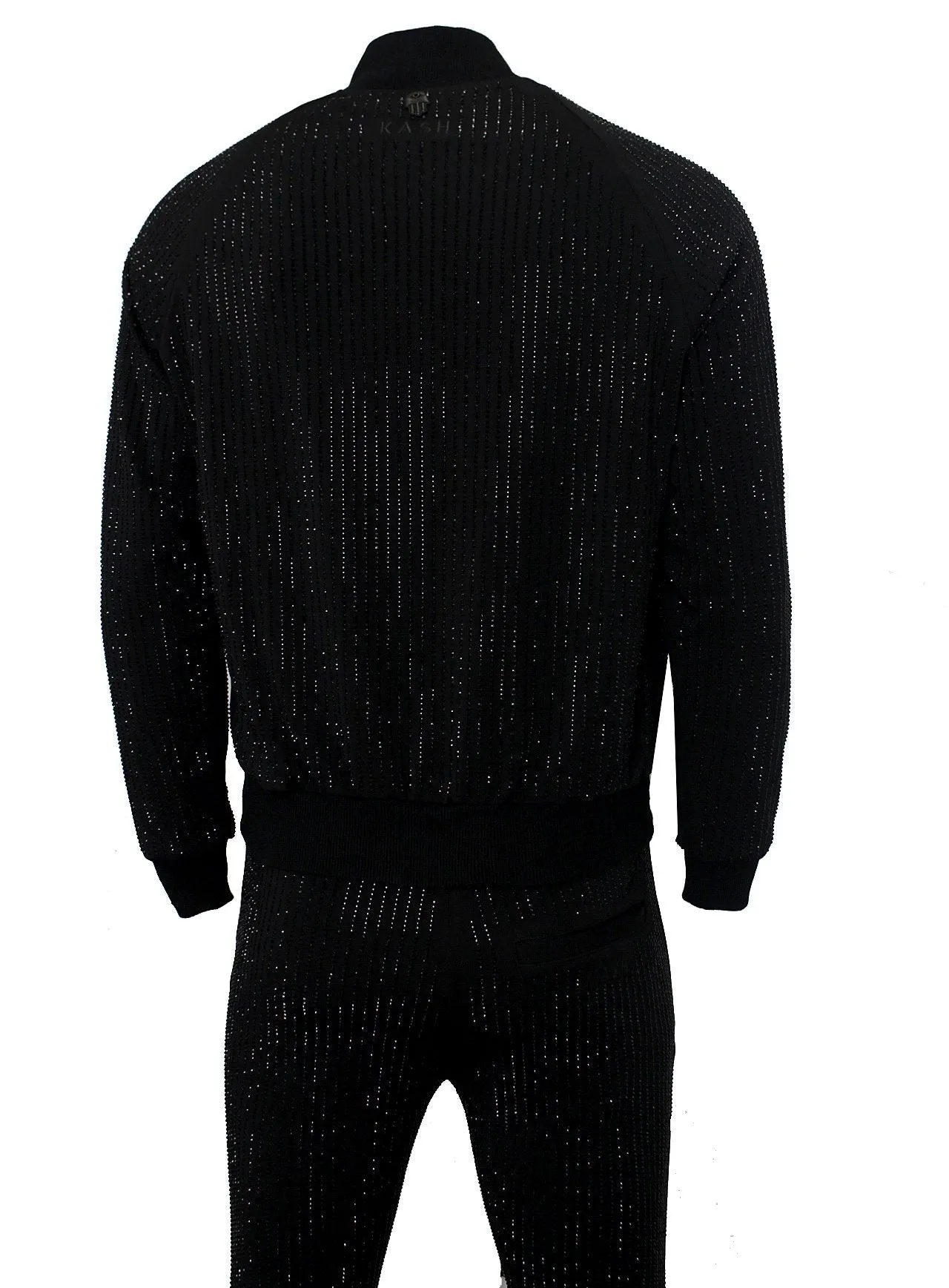 Men's Long Sleeve Diamond Jacket-Black/Black